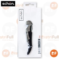 SCHON SACACORCHO 2 TIEMPOS NEGRO BLISTER x 1