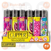 ENCENDEDOR CLIPPER MAXI GLOSSY HIPPIE x 24 