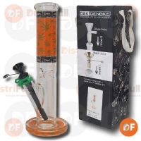 BONG PYREX TUBO ATRAPA HIELO NARANJA CON BASE