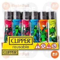 ENCENDEDOR CLIPPER MAXI ANIMAL WEED x 24