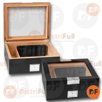 HUMIDOR MADERA WENGUE TAPA VIDRIO  SH1451