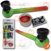 PIPA VIDRIO MULTICOLOR EN SET CON PICADOR DK8319C