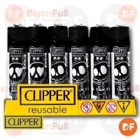 ENCENDEDOR CLIPPER MAXI DAILY SKELETON + BW+ LB x 24